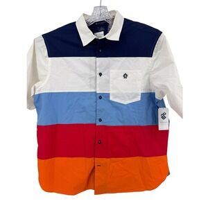 Rocawear Shirt XL Classic Mens Color Block Short Sleeve Button Down New With Tag